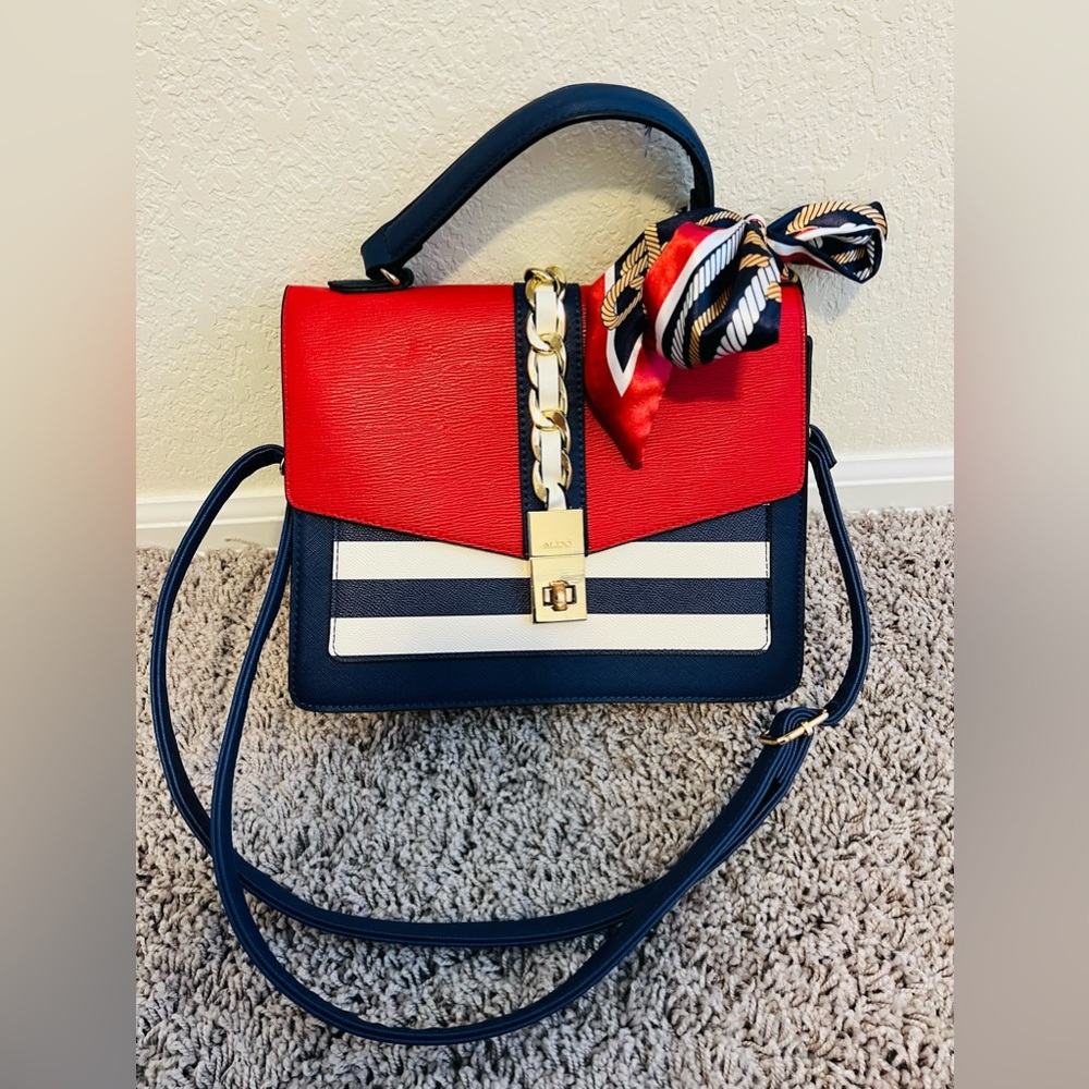 ALDO HANDBAG Red White Blue Crossbody Purse